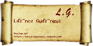 Láncz Gyöngyi névjegykártya