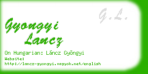gyongyi lancz business card